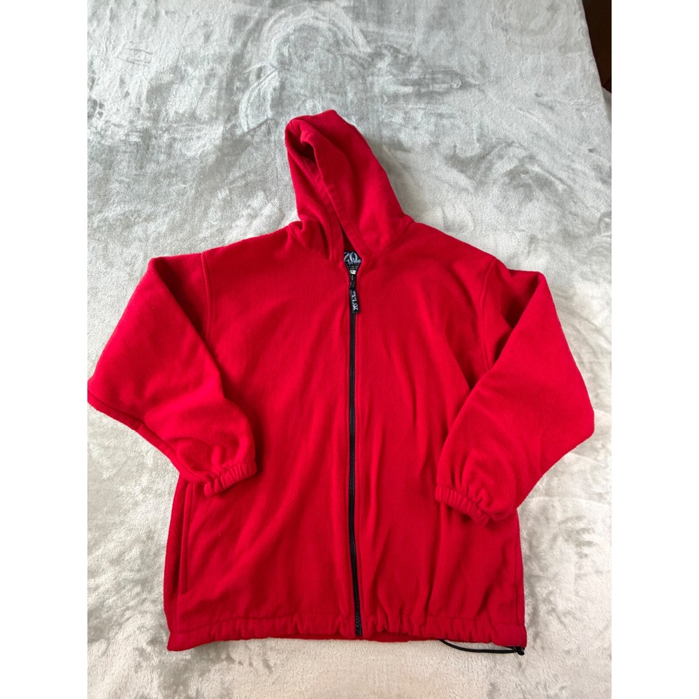 20 Below Fleece Hoodie Mens Large Red Full Zip Made in USA Vintage Jacket